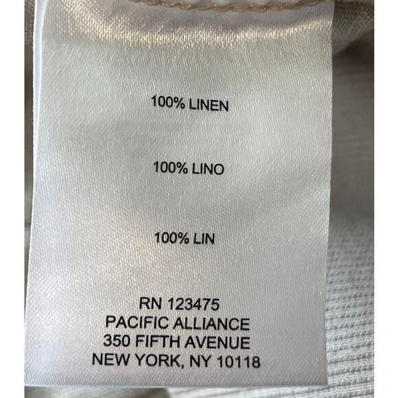 Ellen Tracy Womens L Cream 100% Linen Elastic Waist Pockets Office Wear/Summer - Picture 5 of 7